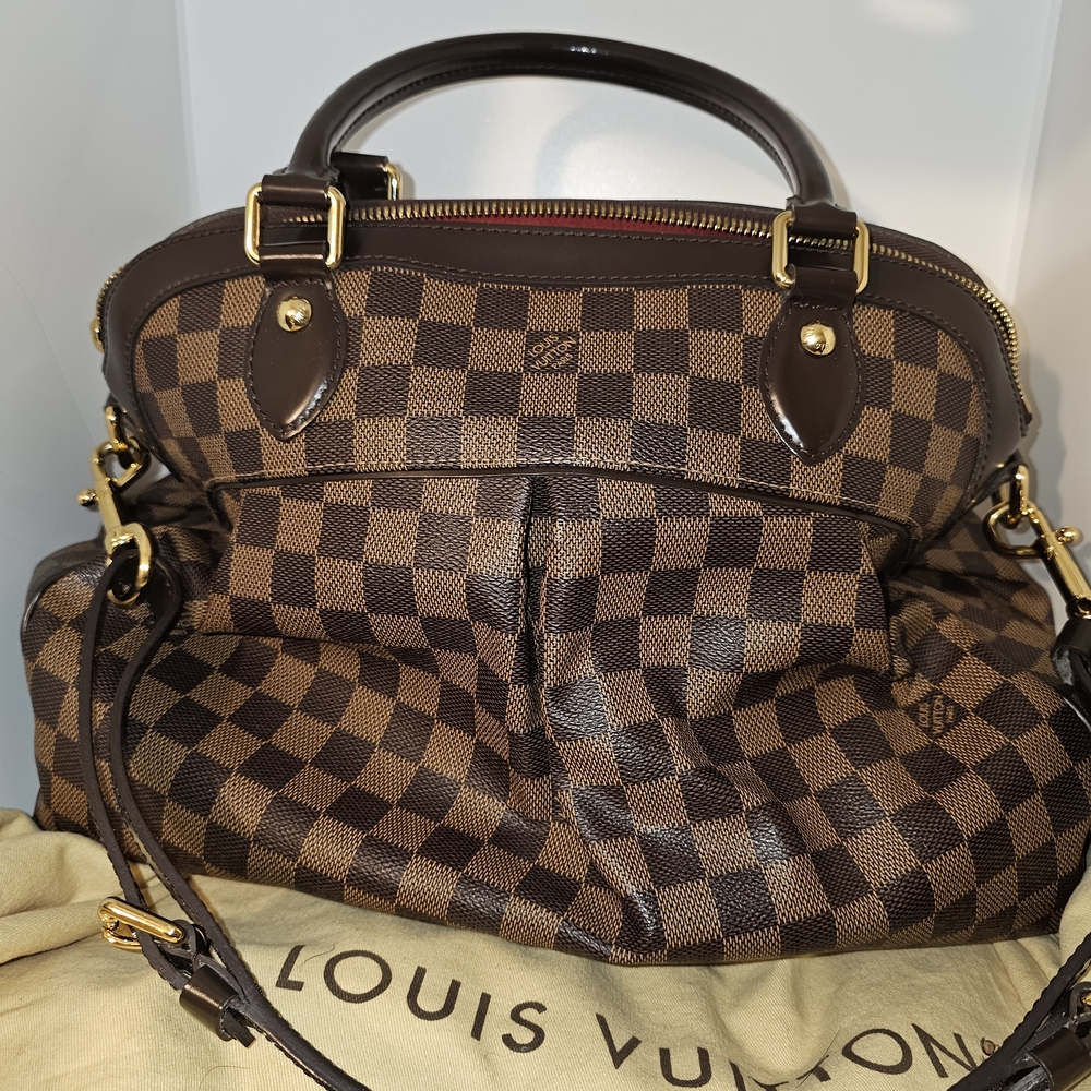 Louis Vuitton Damier Ebene Trevi 2 Way Shoulder Bag with Dustbag And COA